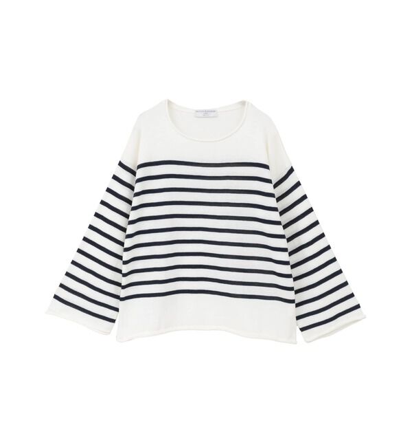 TIARA「【TRICOTS JEAN MARC/トリコットジーンマルク】ボーダーニット（NIKITI）」|ニット・セーター|ホワイト&times;ネイビー