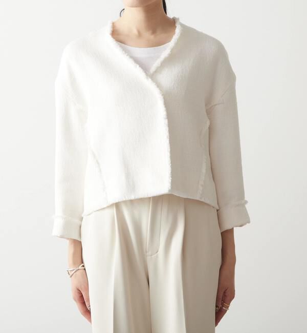 Liesse「クロップドジャケット」|ノーカラージャケット|