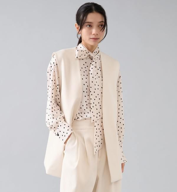 Liesse「ダブルクロスジレ」|ベスト・ジレ|オフホワイト