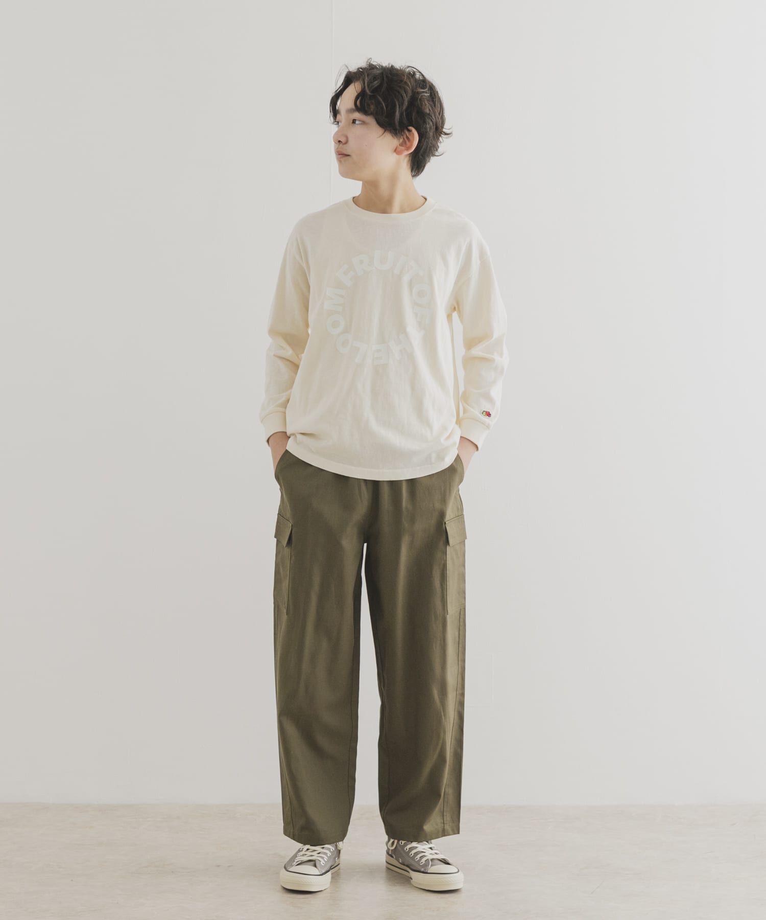 URBAN RESEARCH DOORS「『別注』FRUIT OF THE LOOM&times;DOORS　サークルロゴ長袖Tシャツ(KIDS)」|その他|