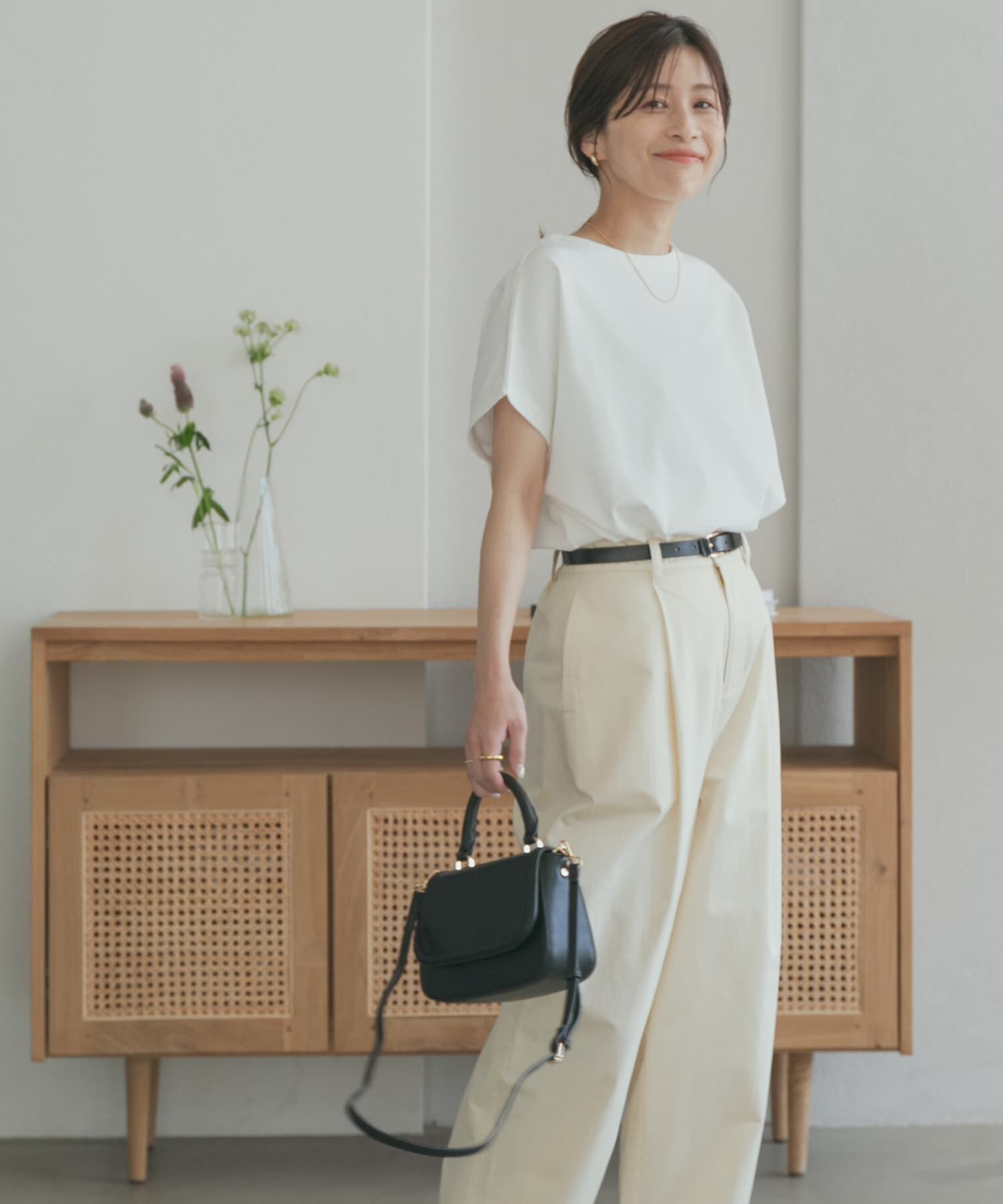 URBAN RESEARCH DOORS「『UR TECH ひやサラクール』ドライコットンボートネックプルオーバー」|Tシャツ・カットソー|