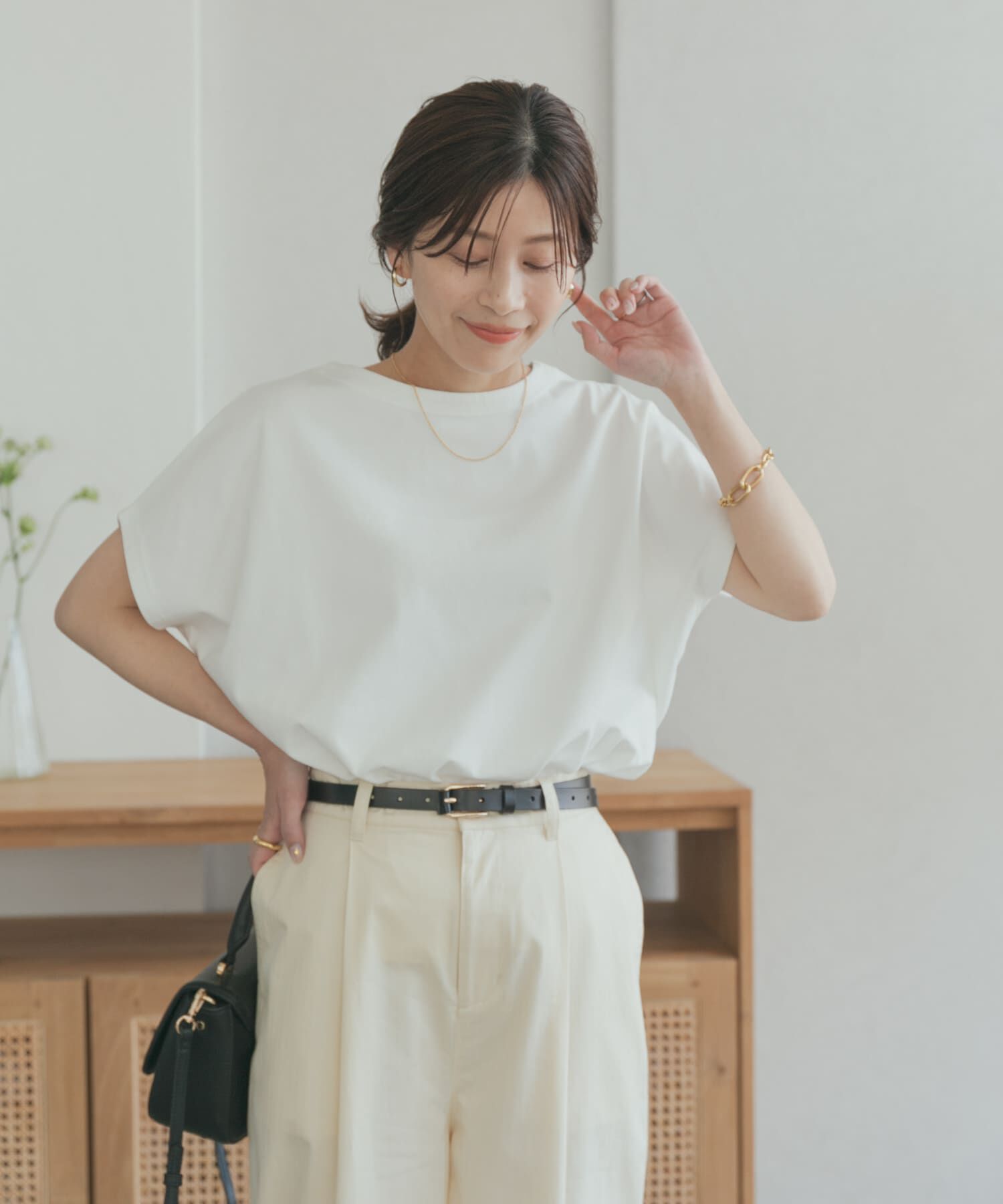 URBAN RESEARCH DOORS「『UR TECH ひやサラクール』ドライコットンボートネックプルオーバー」|Tシャツ・カットソー|