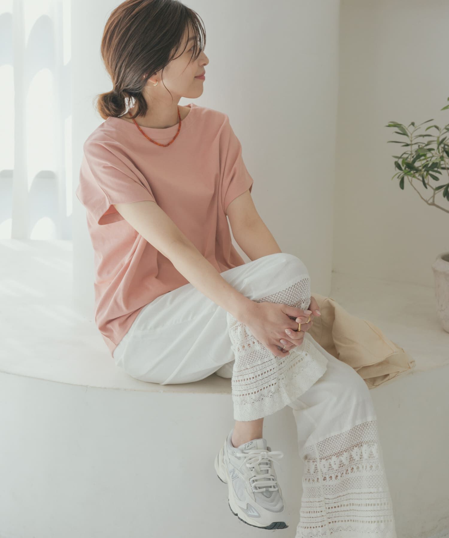 URBAN RESEARCH DOORS「『UR TECH ひやサラクール』ドライコットンボートネックプルオーバー」|Tシャツ・カットソー|