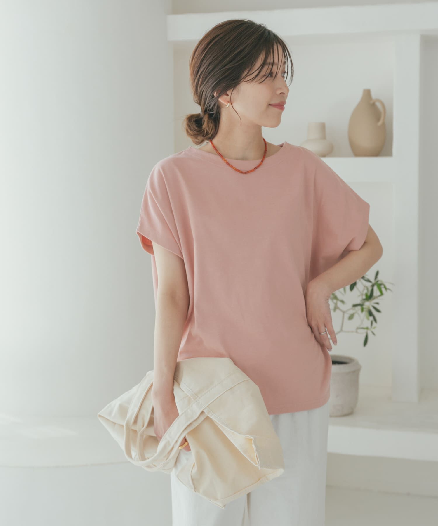 URBAN RESEARCH DOORS「『UR TECH ひやサラクール』ドライコットンボートネックプルオーバー」|Tシャツ・カットソー|