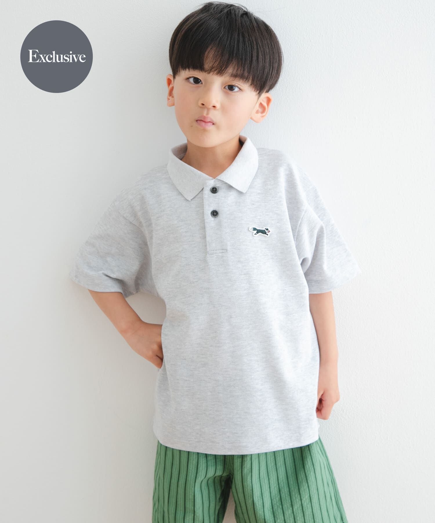 URBAN RESEARCH DOORS「『親子リンク』『別注』PENNEYS&times;DOORS　THE FOX鹿の子ポロシャツ(KIDS)」|その他|ライトグレー