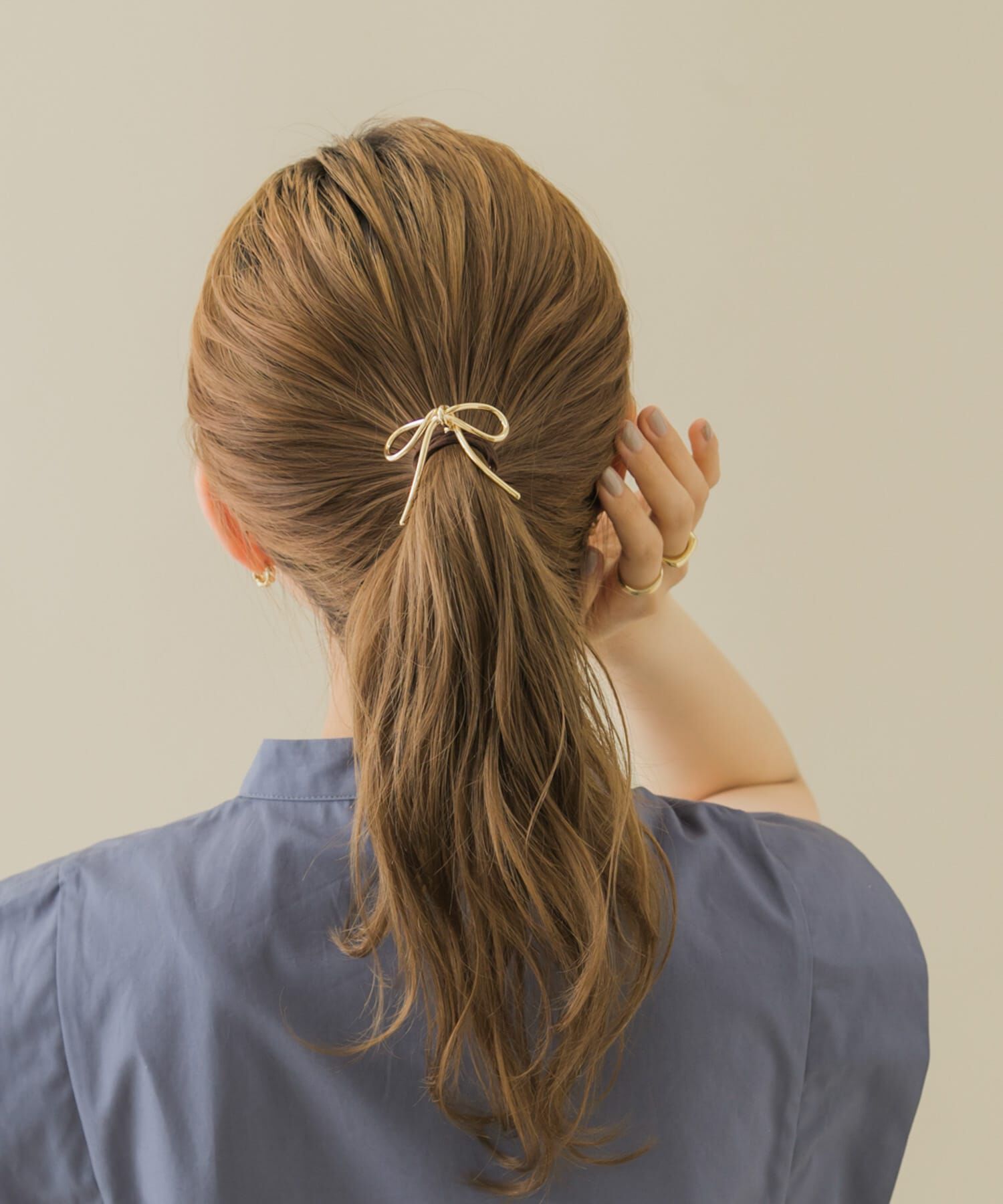 SMELLY「メタルノットリボンヘアカフセット」|ヘアゴム・シュシュ|