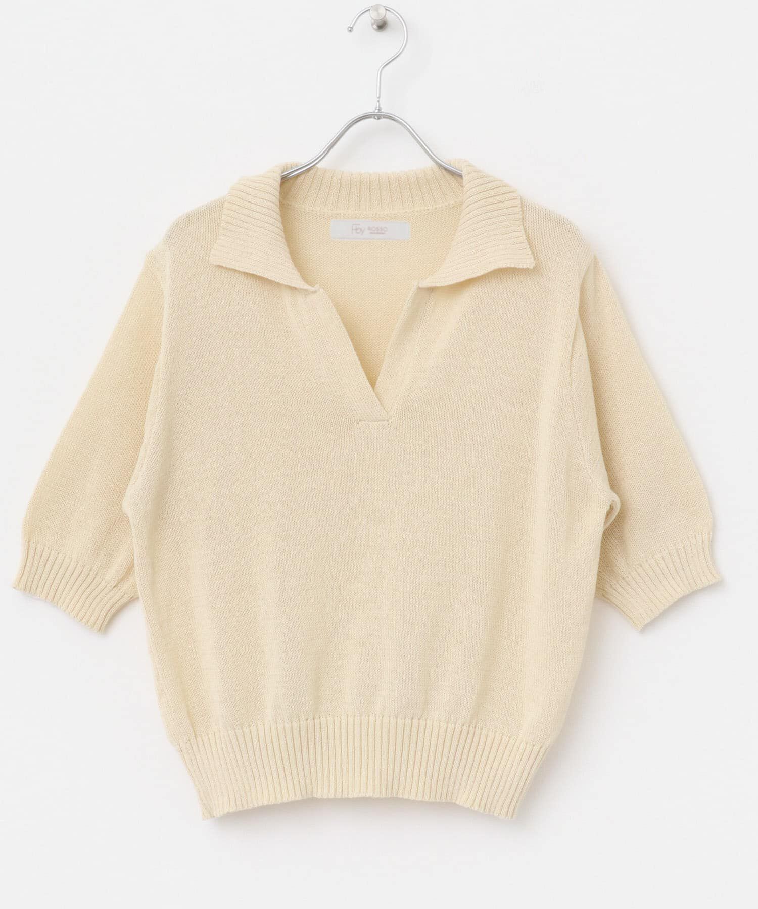 URBAN RESEARCH ROSSO「F by ROSSO　オープンカラーサマーニット」|ニット・セーター|