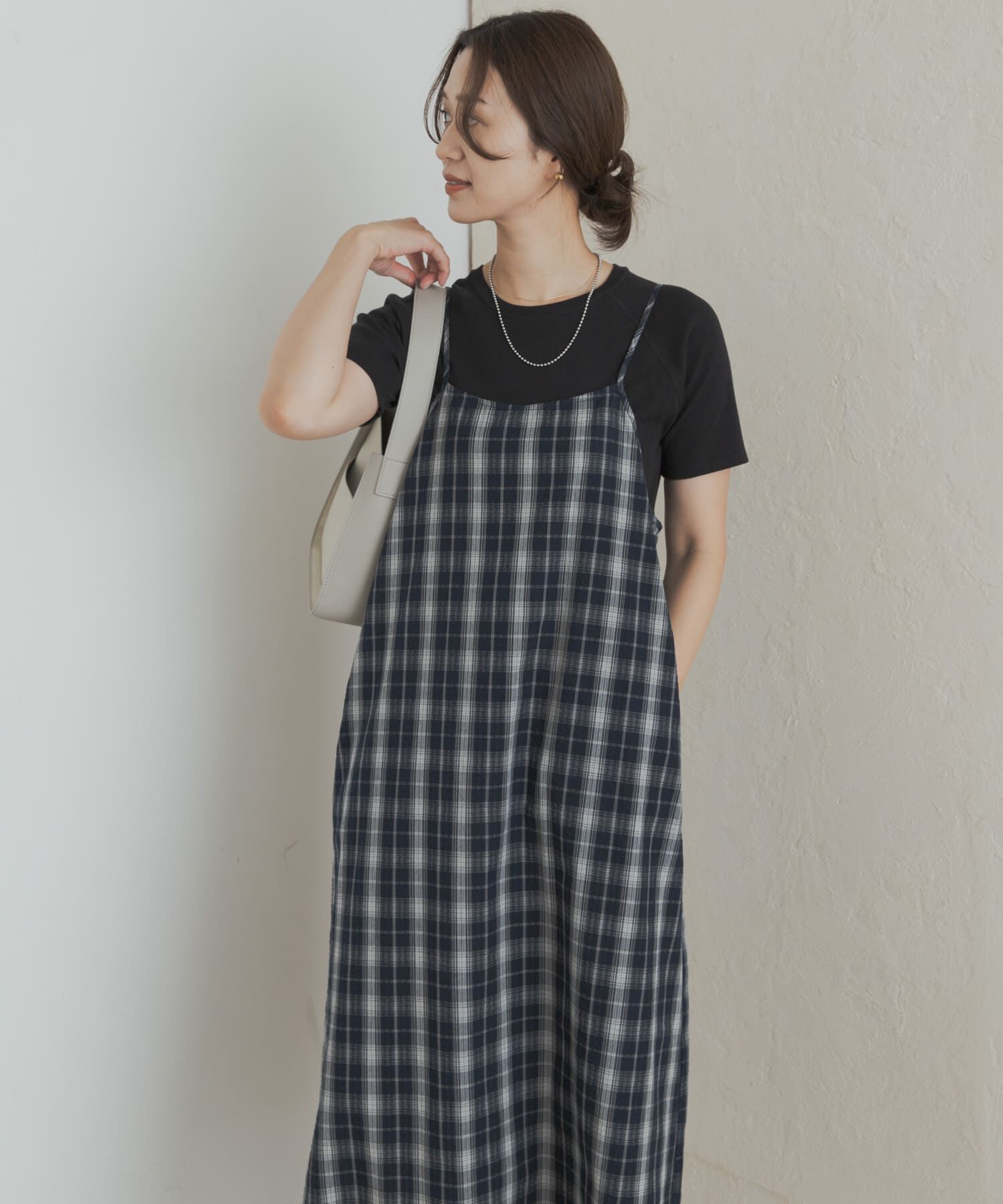 URBAN RESEARCH DOORS「チェックキャミワンピース」|ワンピース|
