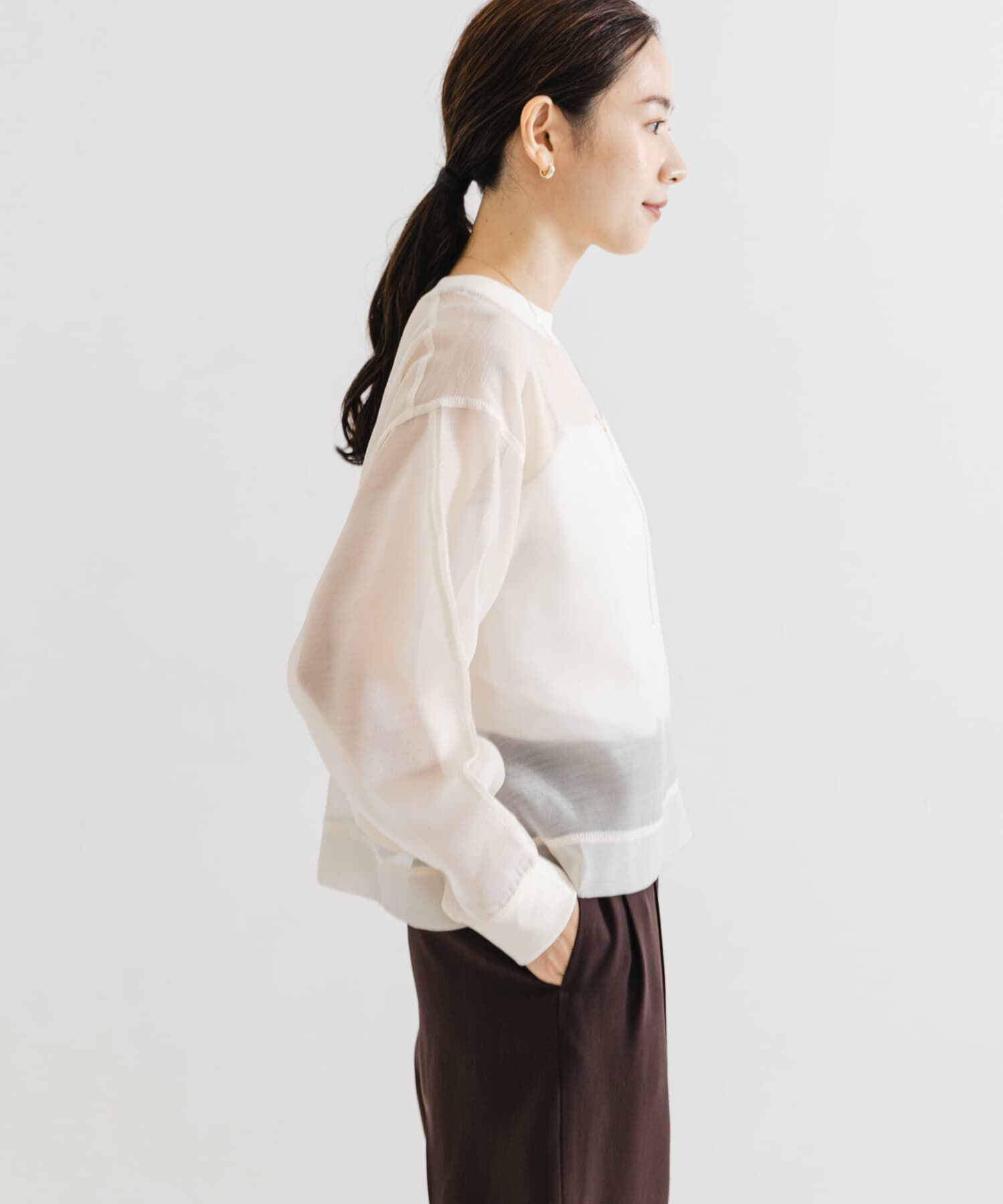 URBAN RESEARCH「オーガンジーシアートップス」|Tシャツ・カットソー|