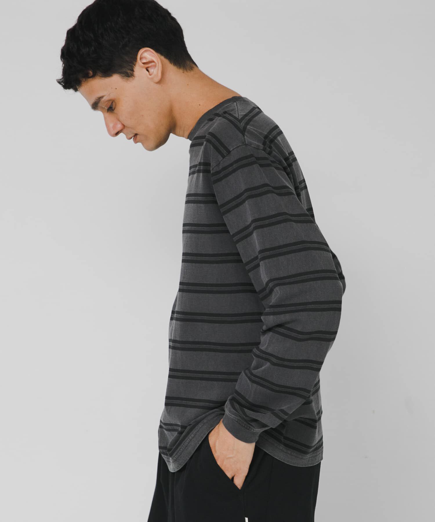 Sonny Label 「ピグメントボーダーロングスリーブTシャツ」|Tシャツ・カットソー|