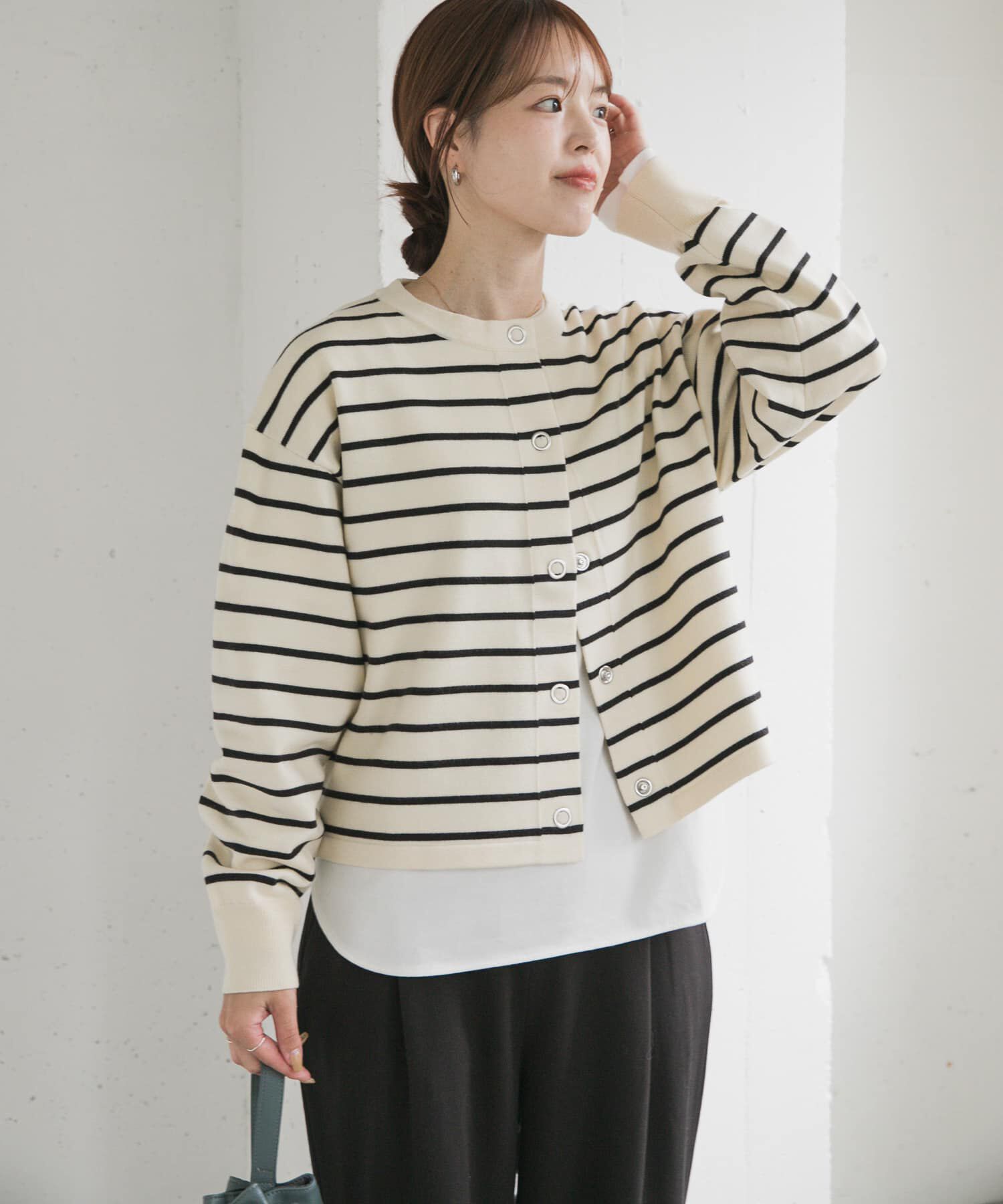 URBAN RESEARCH DOORS「『仁村紗和さん着用』『UR TECH 200日ニット』リングドットカーディガン」|カーディガン|