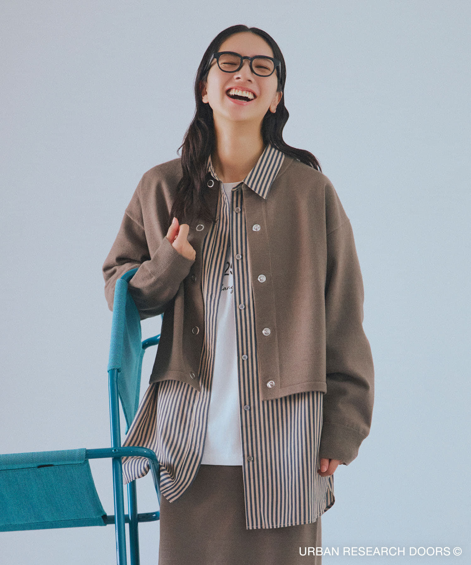 URBAN RESEARCH DOORS「『仁村紗和さん着用』『UR TECH 200日ニット』リングドットカーディガン」|カーディガン|モカ