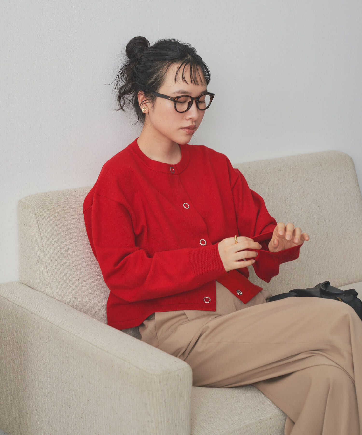 URBAN RESEARCH DOORS「『仁村紗和さん着用』『UR TECH 200日ニット』リングドットカーディガン」|カーディガン|