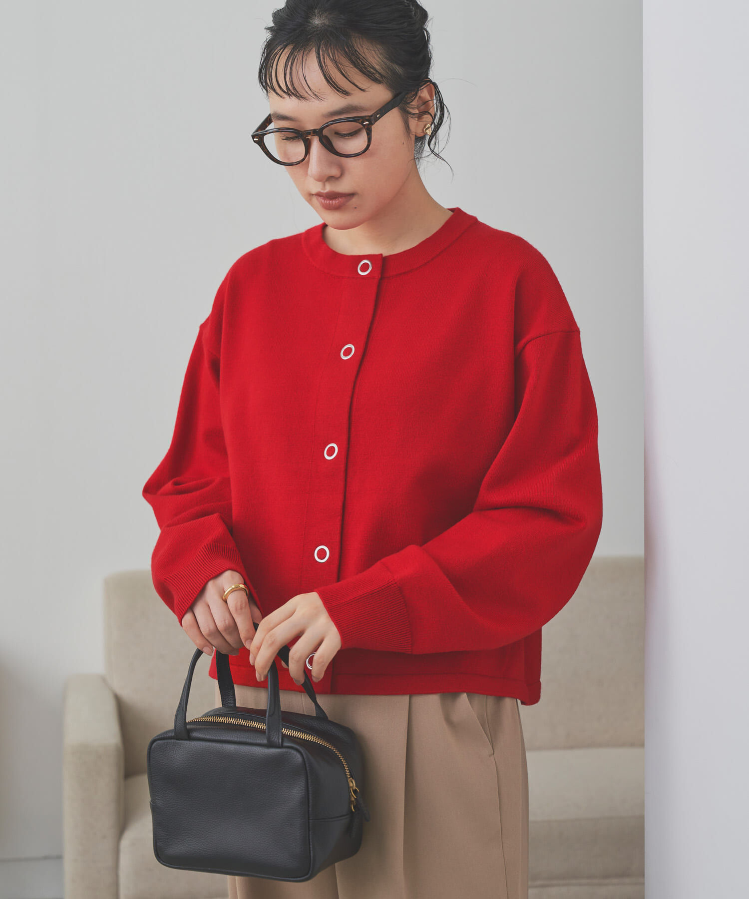 URBAN RESEARCH DOORS「『仁村紗和さん着用』『UR TECH 200日ニット』リングドットカーディガン」|カーディガン|