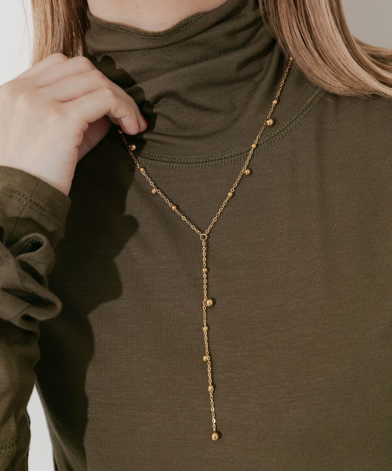 SMELLY「ステンレスランダムボールYネックレス」|ネックレス|