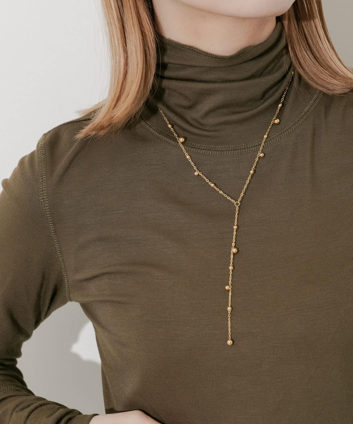 SMELLY「ステンレスランダムボールYネックレス」|ネックレス|