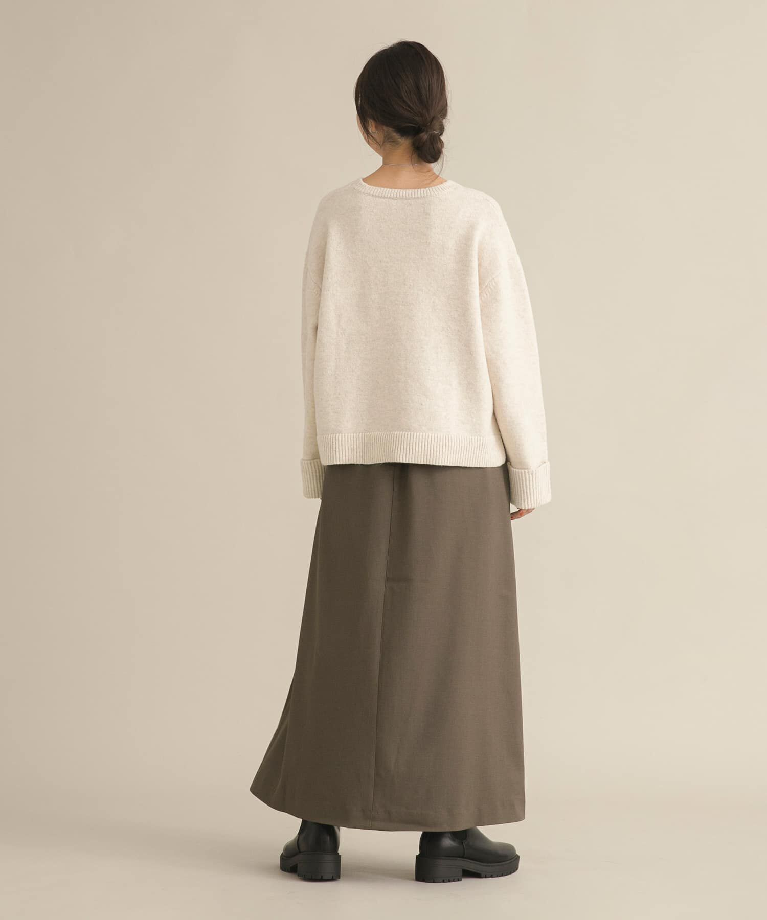 URBAN RESEARCH DOORS「『WEB/一部店舗限定』ターンバック袖ショート丈ニット」|ニット・セーター|