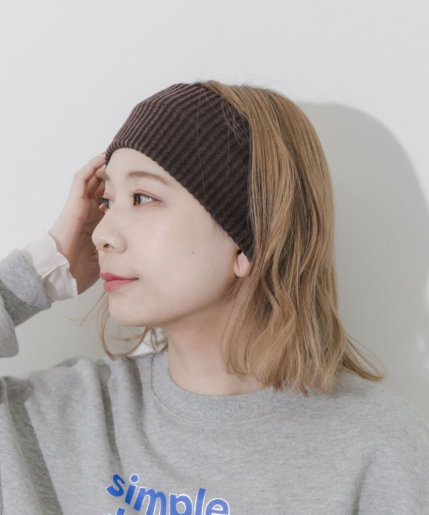 SMELLY「リブニットワイドヘアバンド」|ヘアバンド|