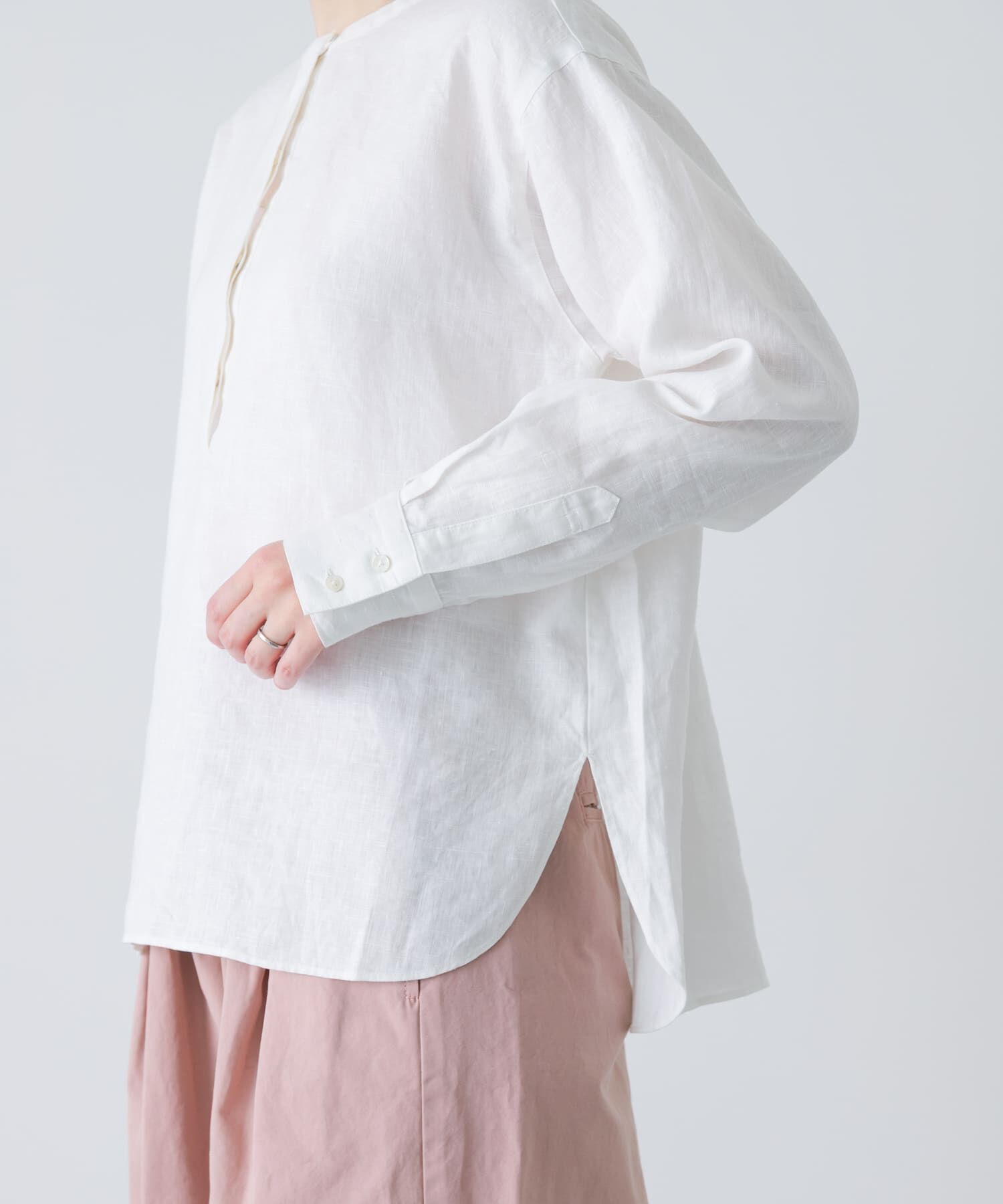 かぐれ「リネンヘンリーワイドシャツ」|シャツ・ブラウス|