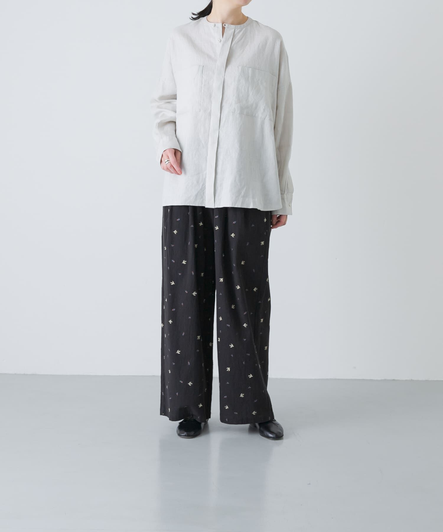 かぐれ「リネンダブルポケットワイドシャツ」|シャツ・ブラウス|