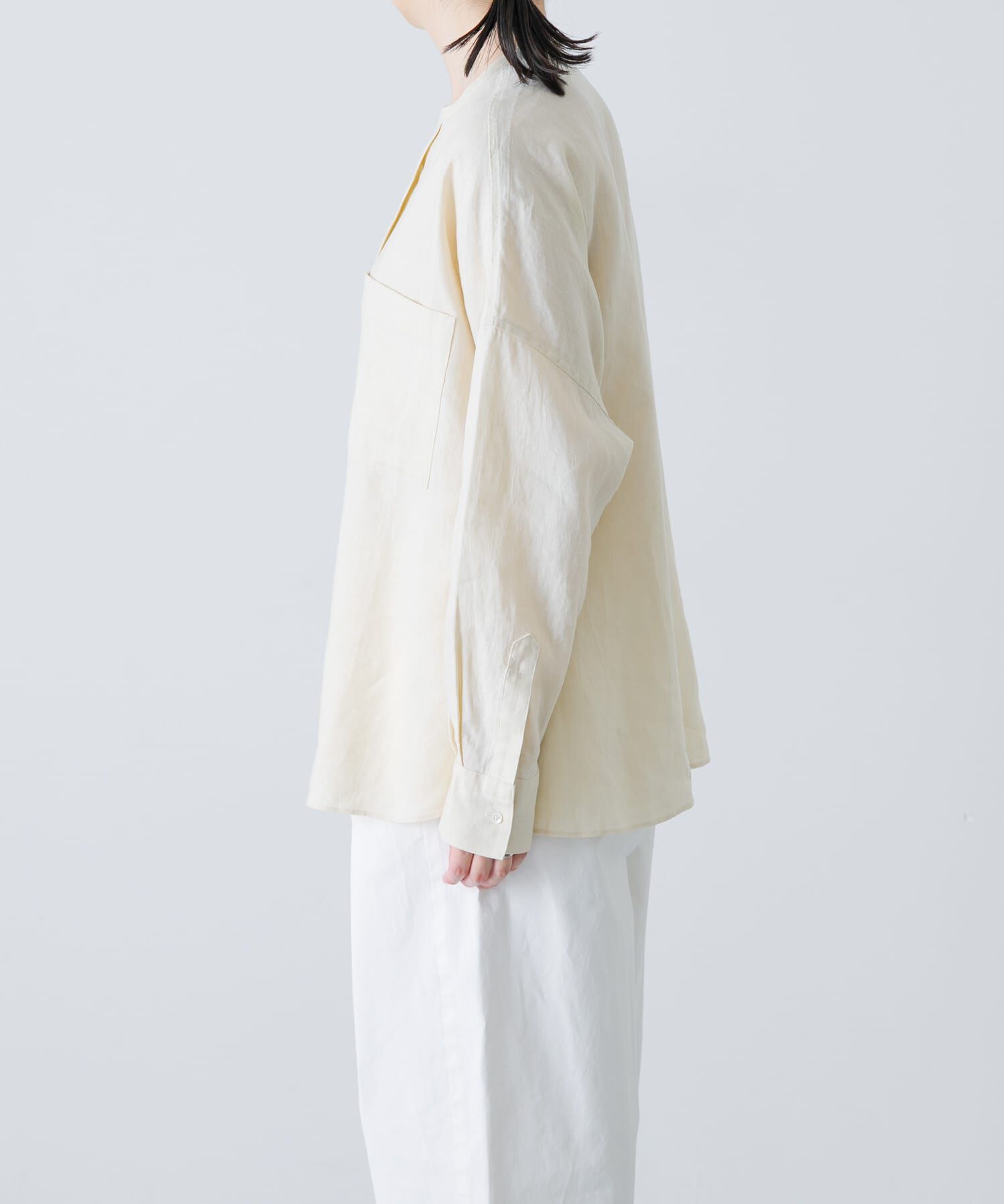 かぐれ「リネンダブルポケットワイドシャツ」|シャツ・ブラウス|