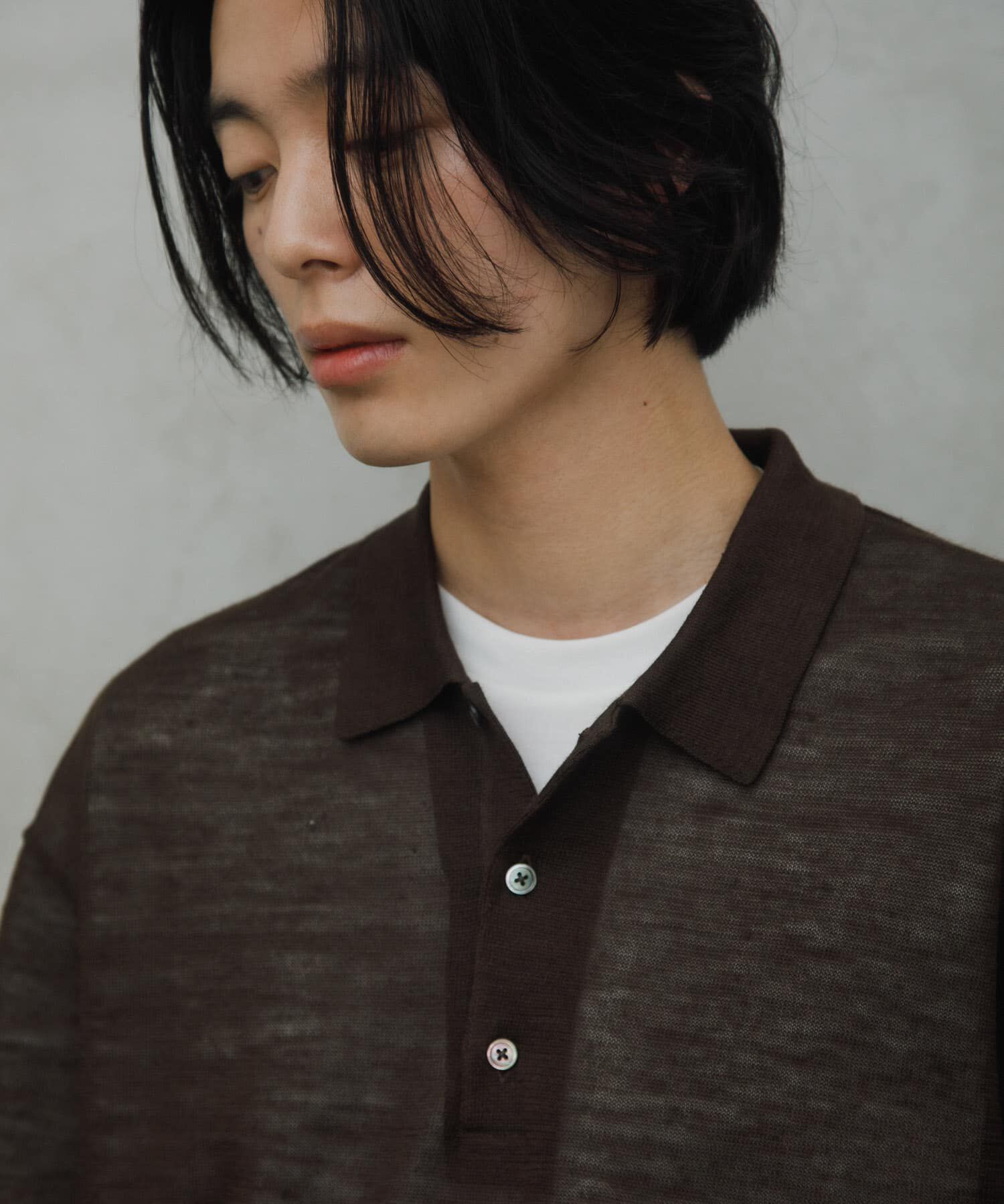 URBAN RESEARCH DOORS「Ramie High Gauge KnitPolo」|ポロシャツ|
