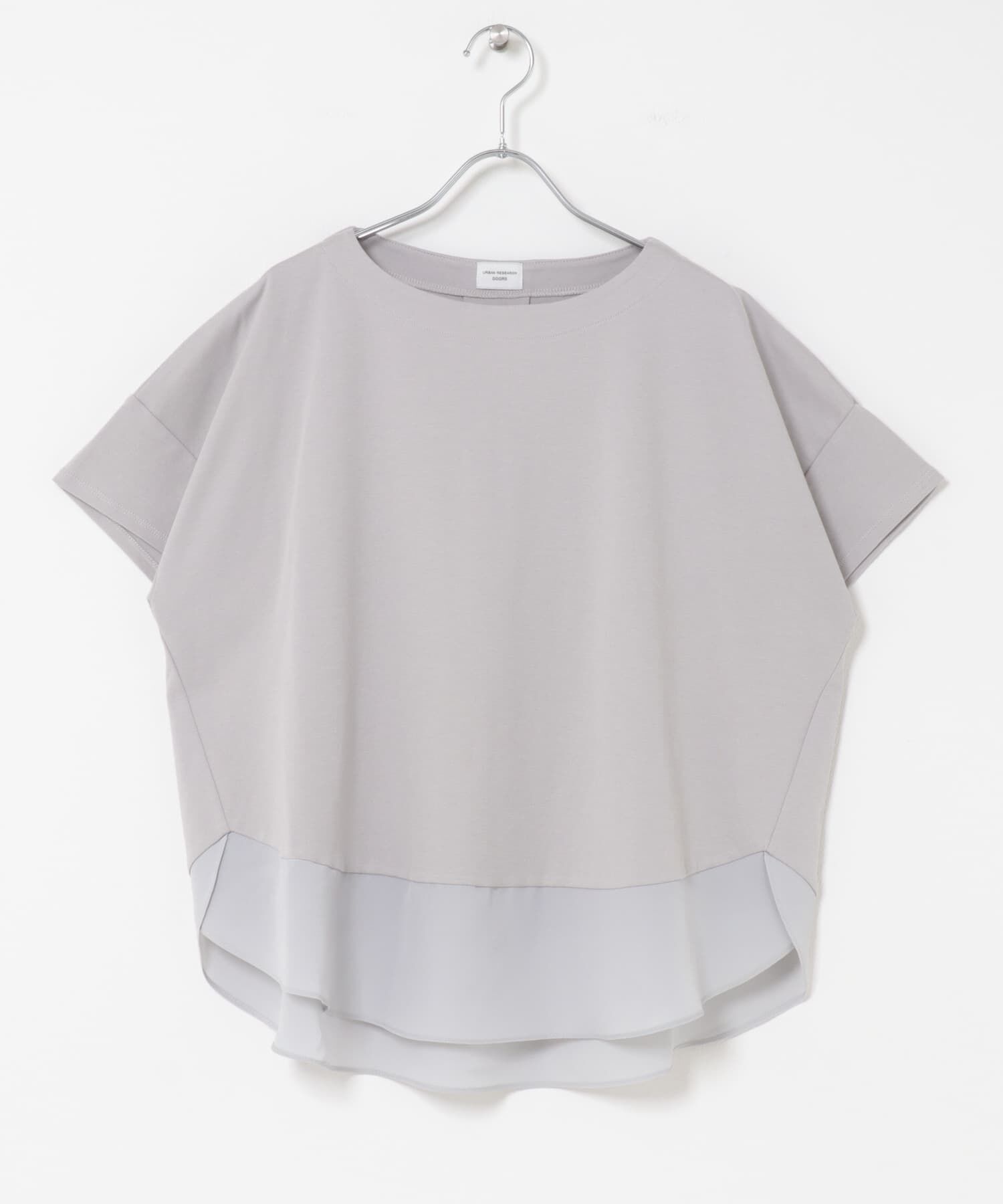 URBAN RESEARCH DOORS「異素材切替えラウンドヘムプルオーバー」|Tシャツ・カットソー|