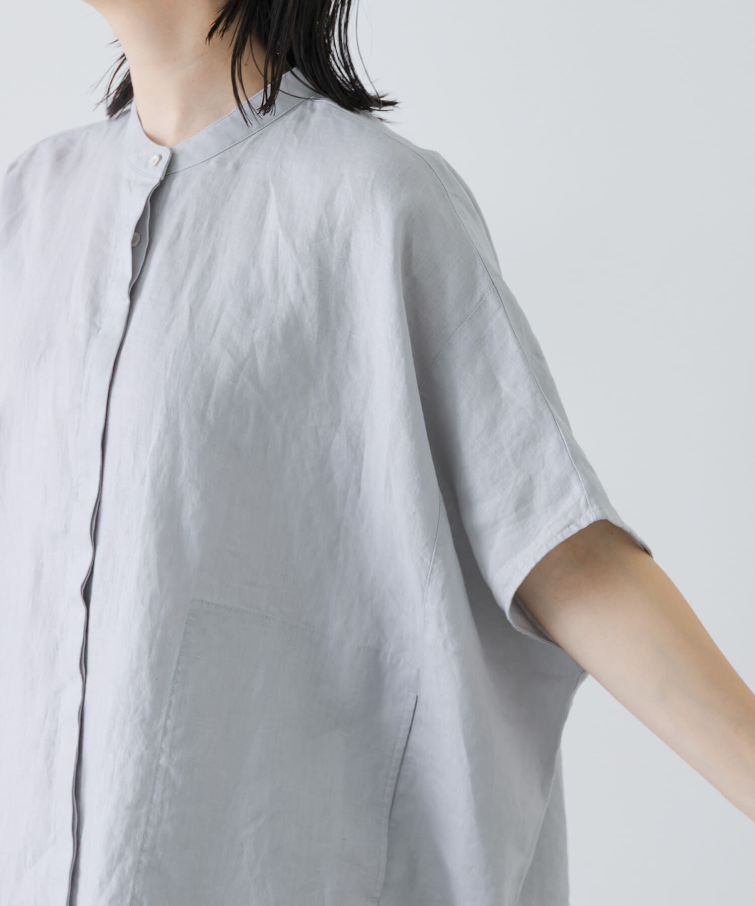 かぐれ「リネンスクエアケープシャツ」|シャツ・ブラウス|