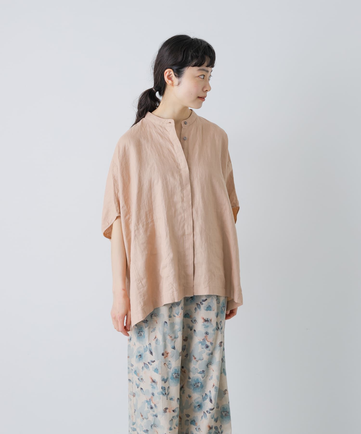 かぐれ「リネンスクエアケープシャツ」|シャツ・ブラウス|