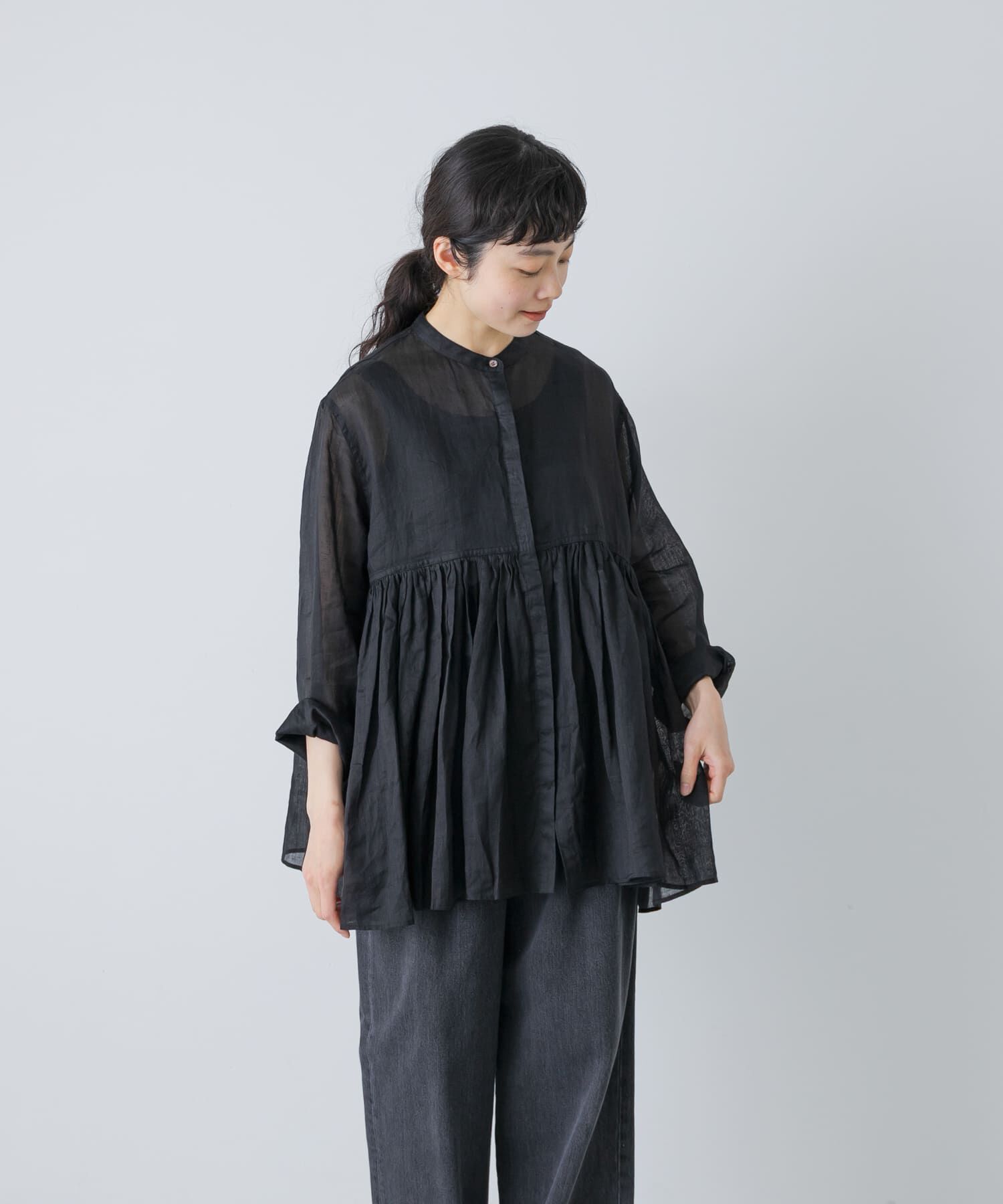 かぐれ「ラミーギャザーブラウス」|シャツ・ブラウス|