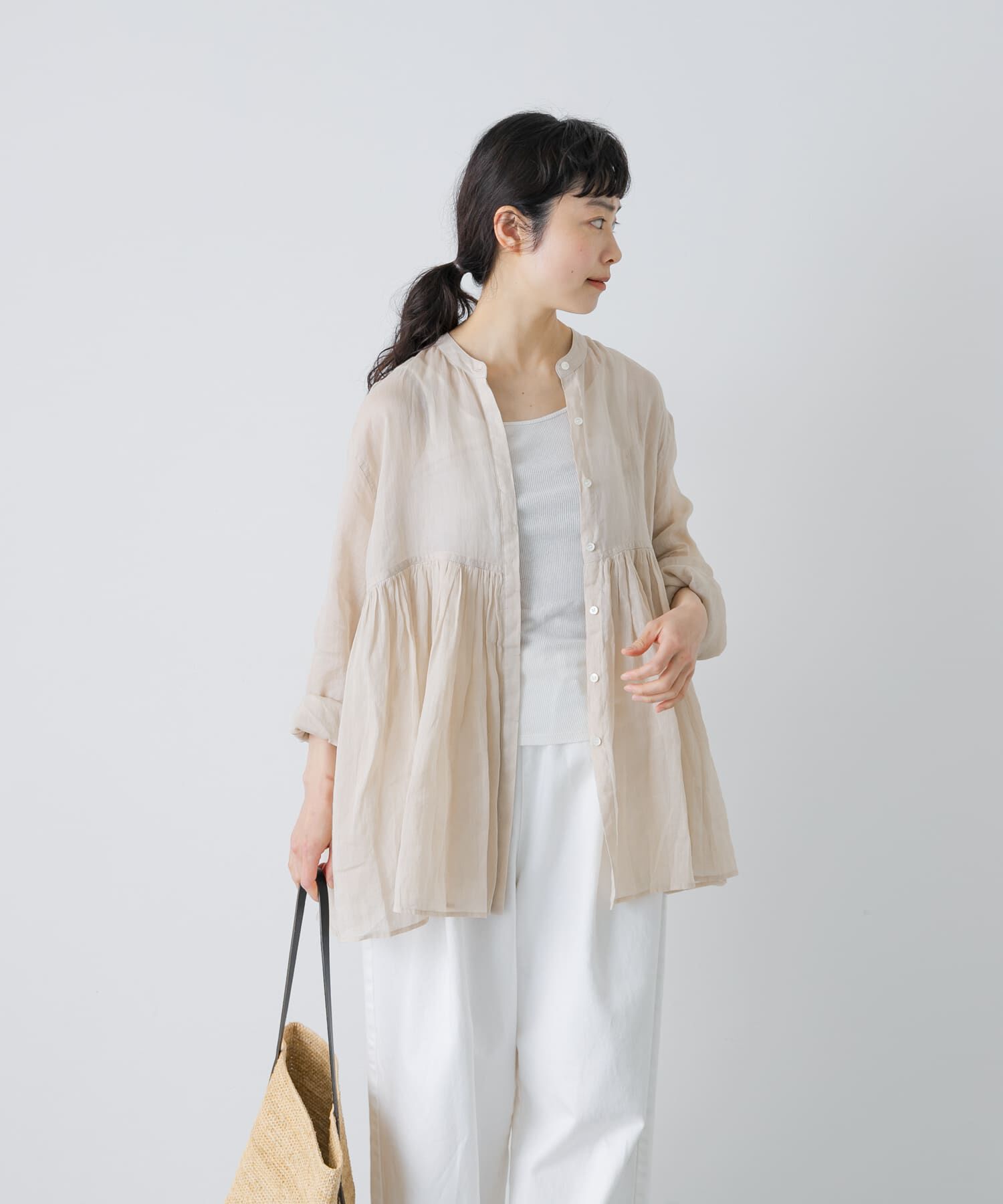 かぐれ「ラミーギャザーブラウス」|シャツ・ブラウス|