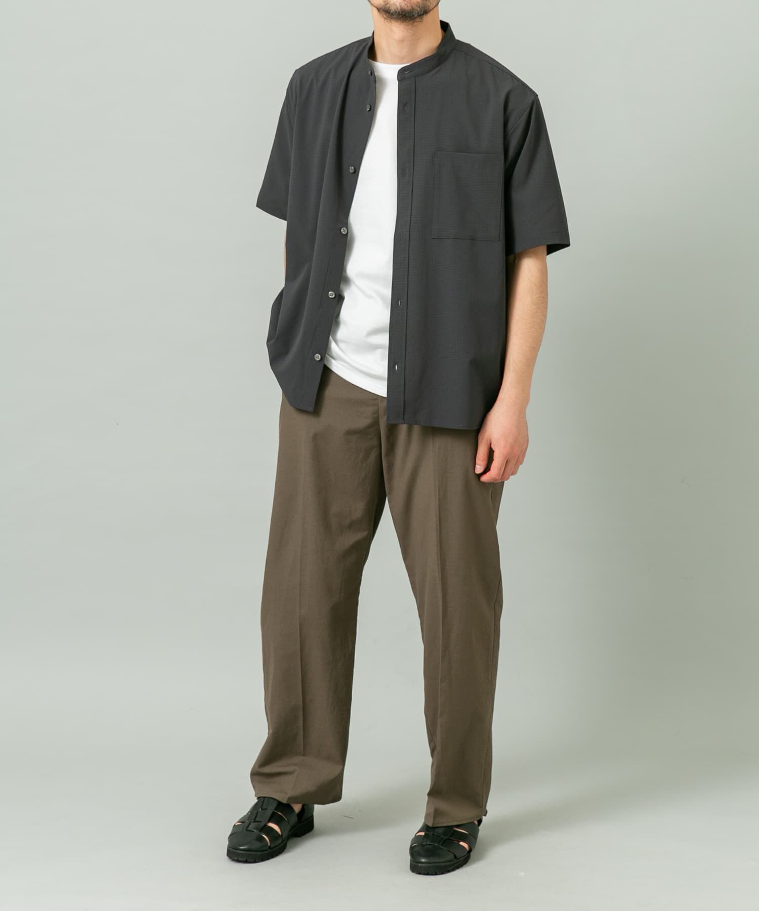 URBAN RESEARCH ROSSO「『WEB限定』『XLサイズあり』『吸水速乾』Air Stretch バンドカラーシャツ」|シャツ・ブラウス|