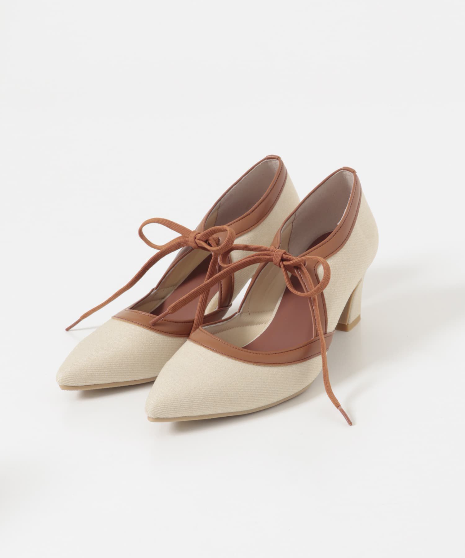 RODE SKO「『別注』AJUGA.&times;RODE SKO　『MADE IN JAPAN』チャンキーヒールリボンパンプス」|パンプス|