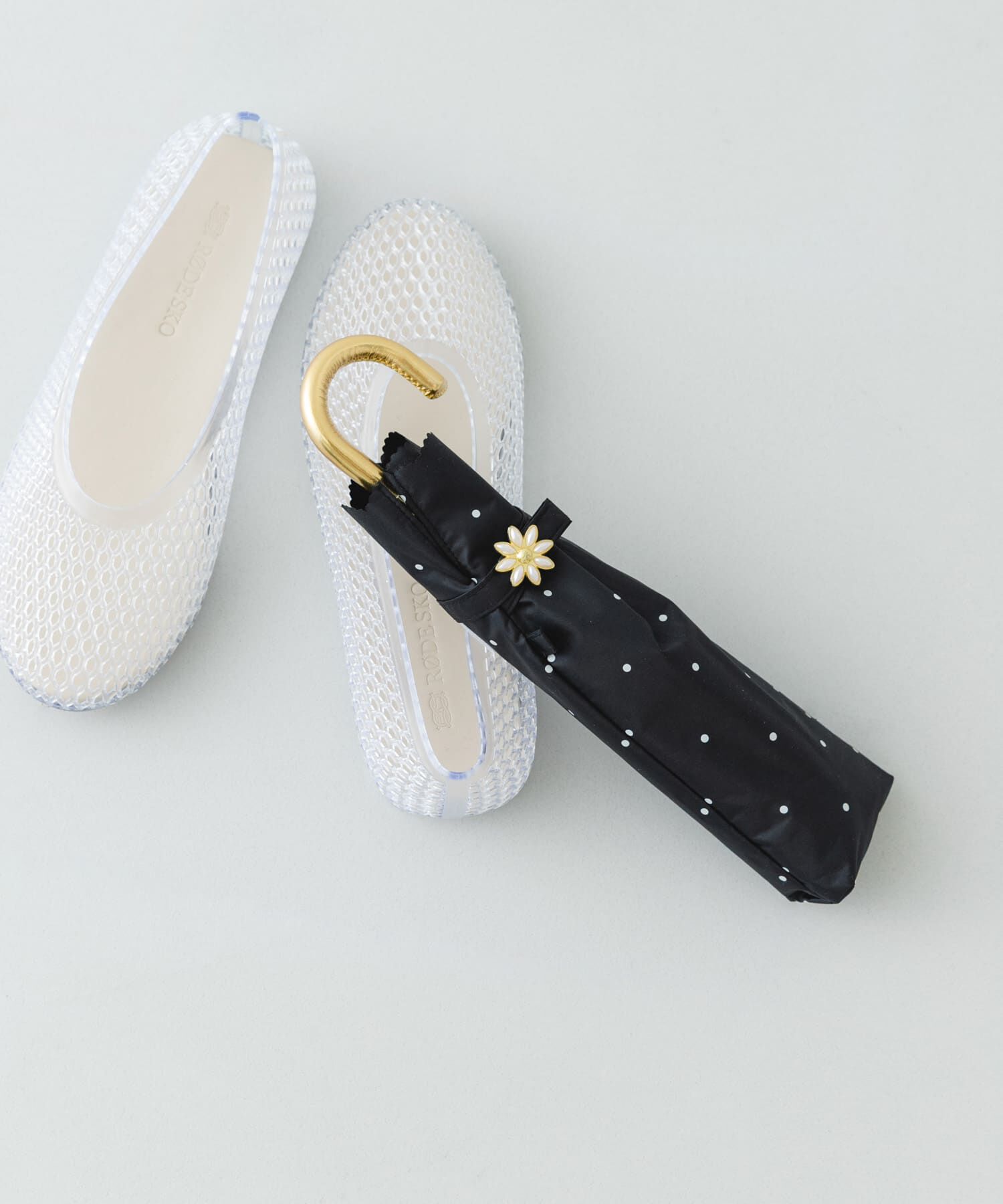 RODE SKO「Wpc.　レースカットドット日傘」|傘|ブラック