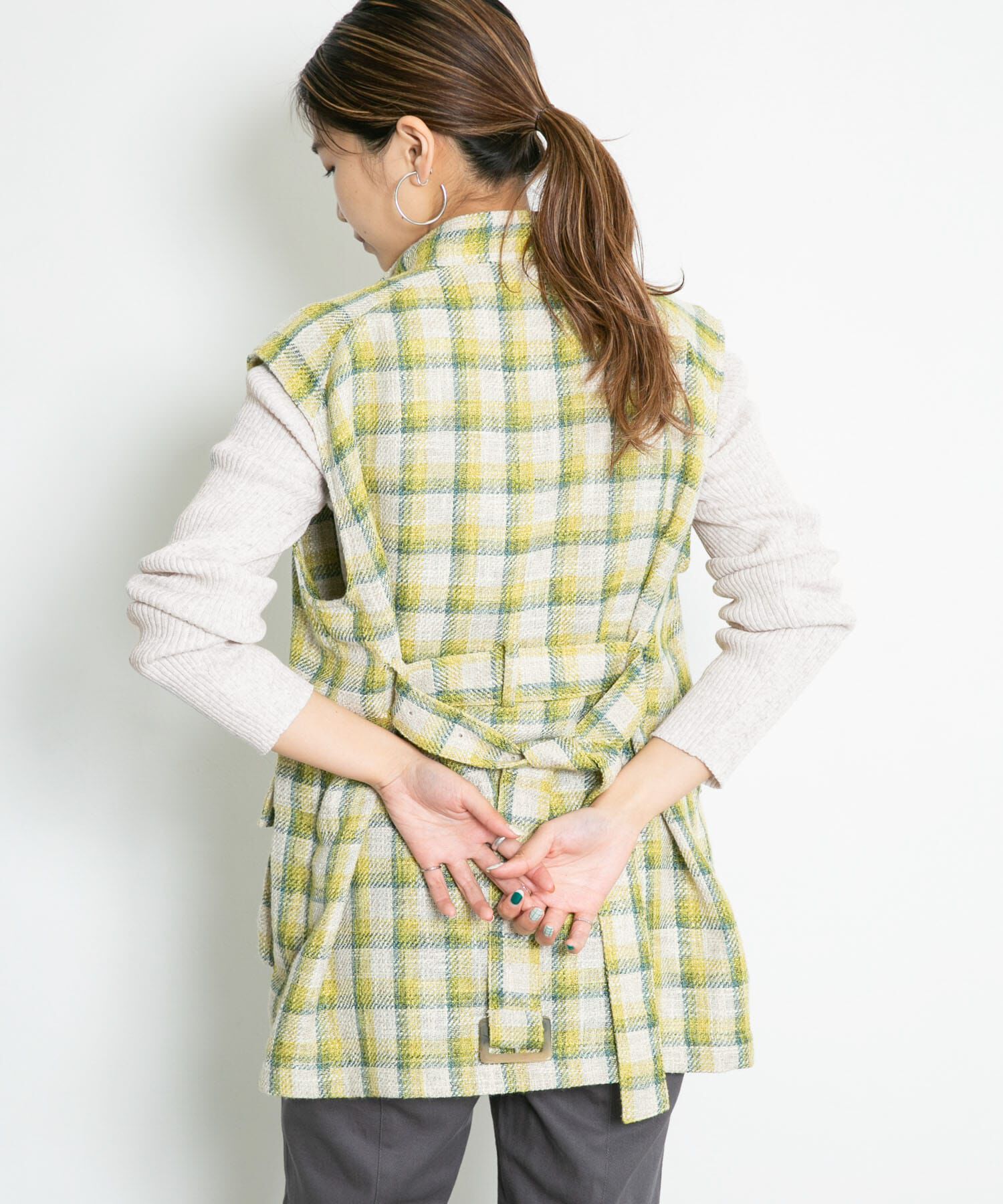  「メランジリブクルーネックニット」|ニット・セーター|