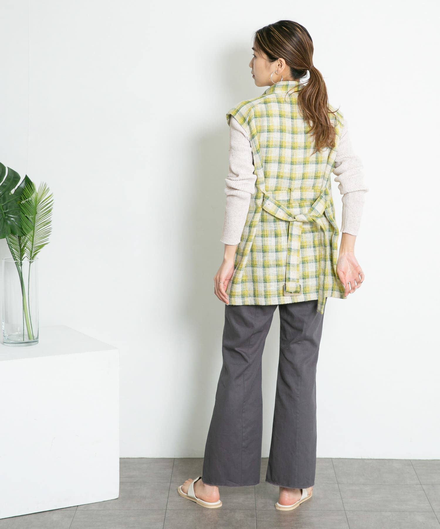  「メランジリブクルーネックニット」|ニット・セーター|