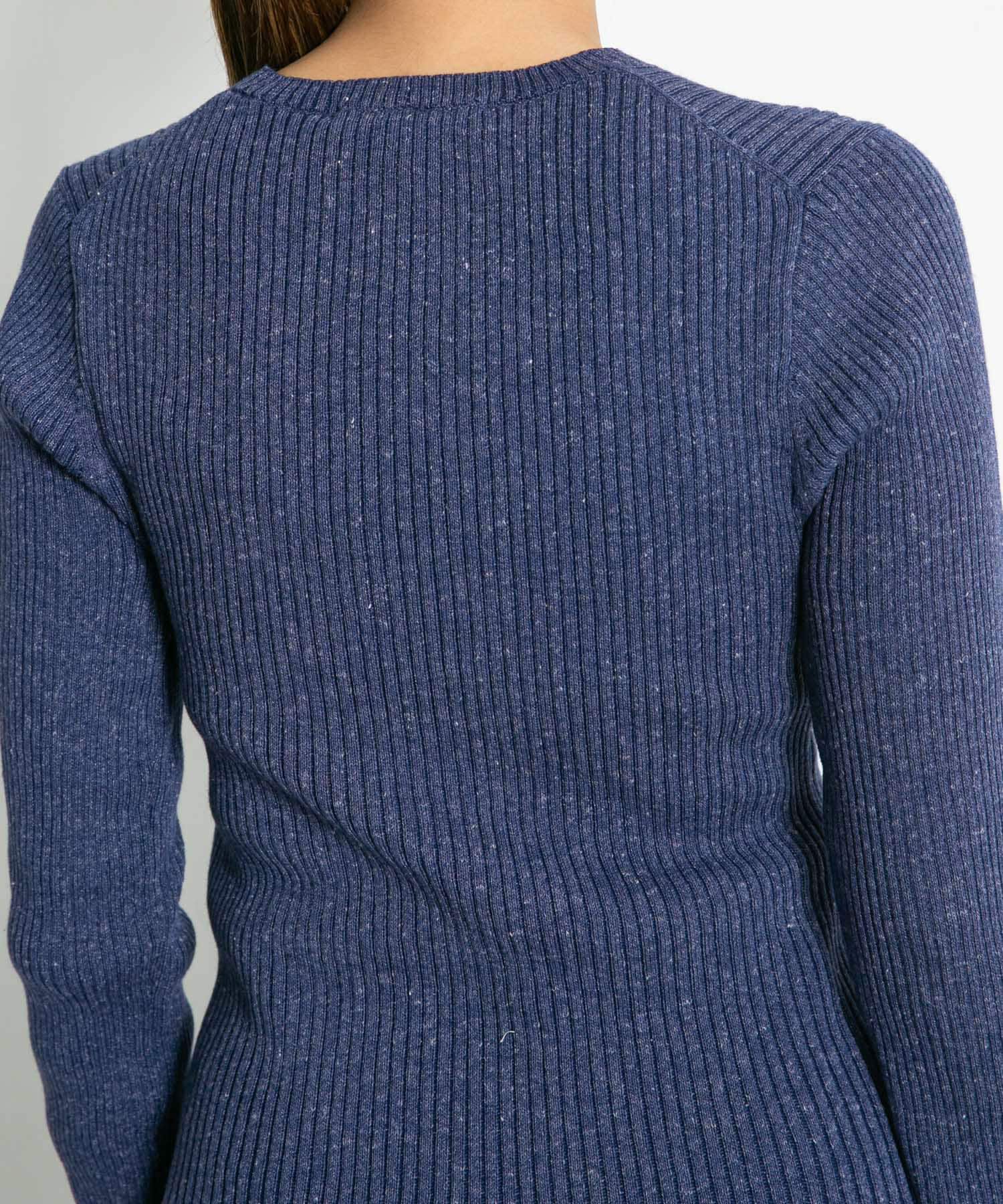  「メランジリブクルーネックニット」|ニット・セーター|