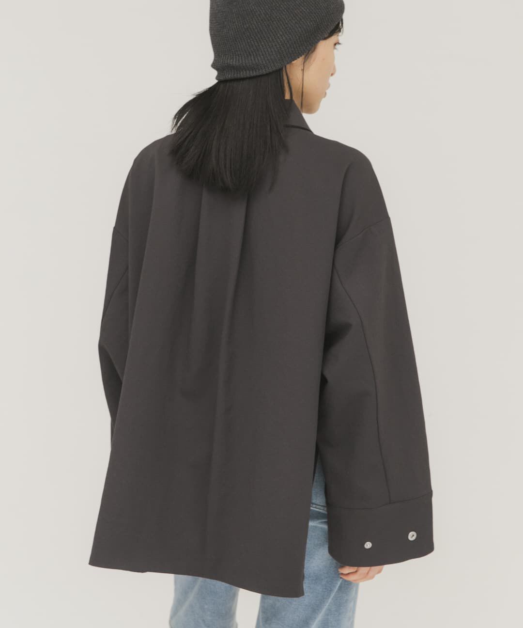  「ポケットディティールジャケット」|ノーカラーコート|