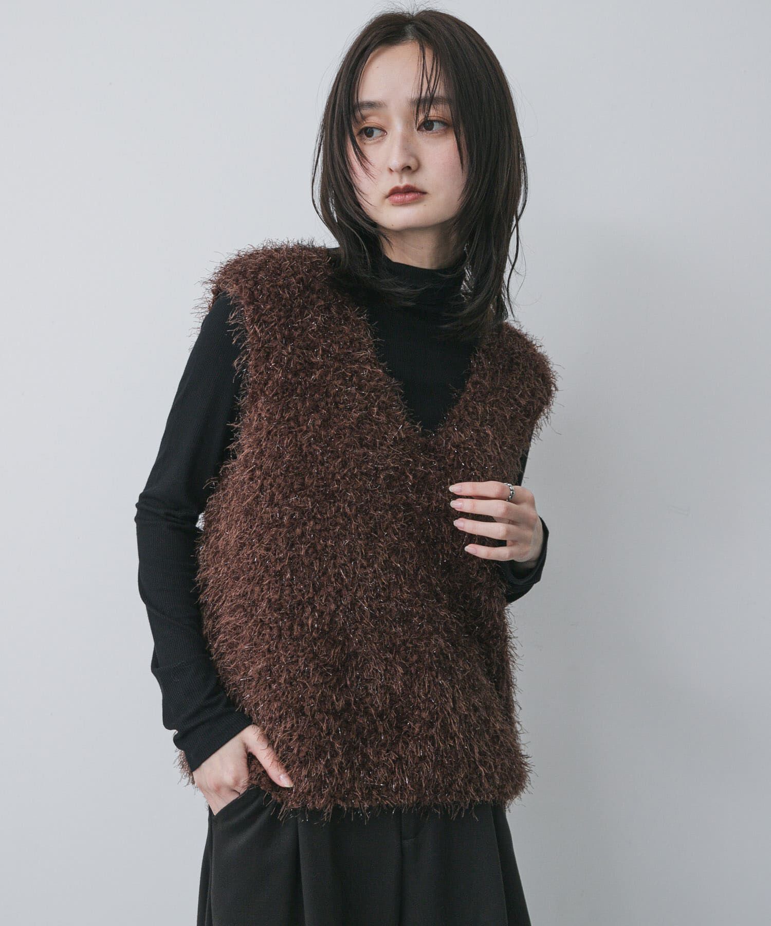 SENSE OF PLACE by URBAN RESEARCH「モールフェザーニットベスト」|ベスト・ジレ|