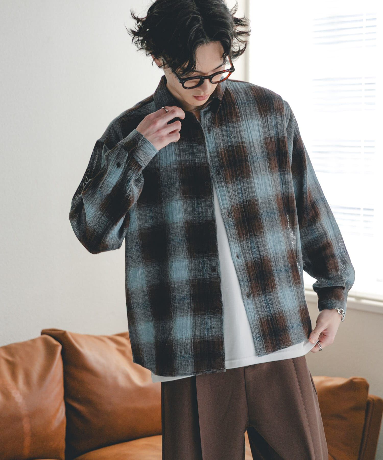 SENSE OF PLACE by URBAN RESEARCH「オンブレーチェックレギュラーカラーシャツ」|シャツ・ブラウス|