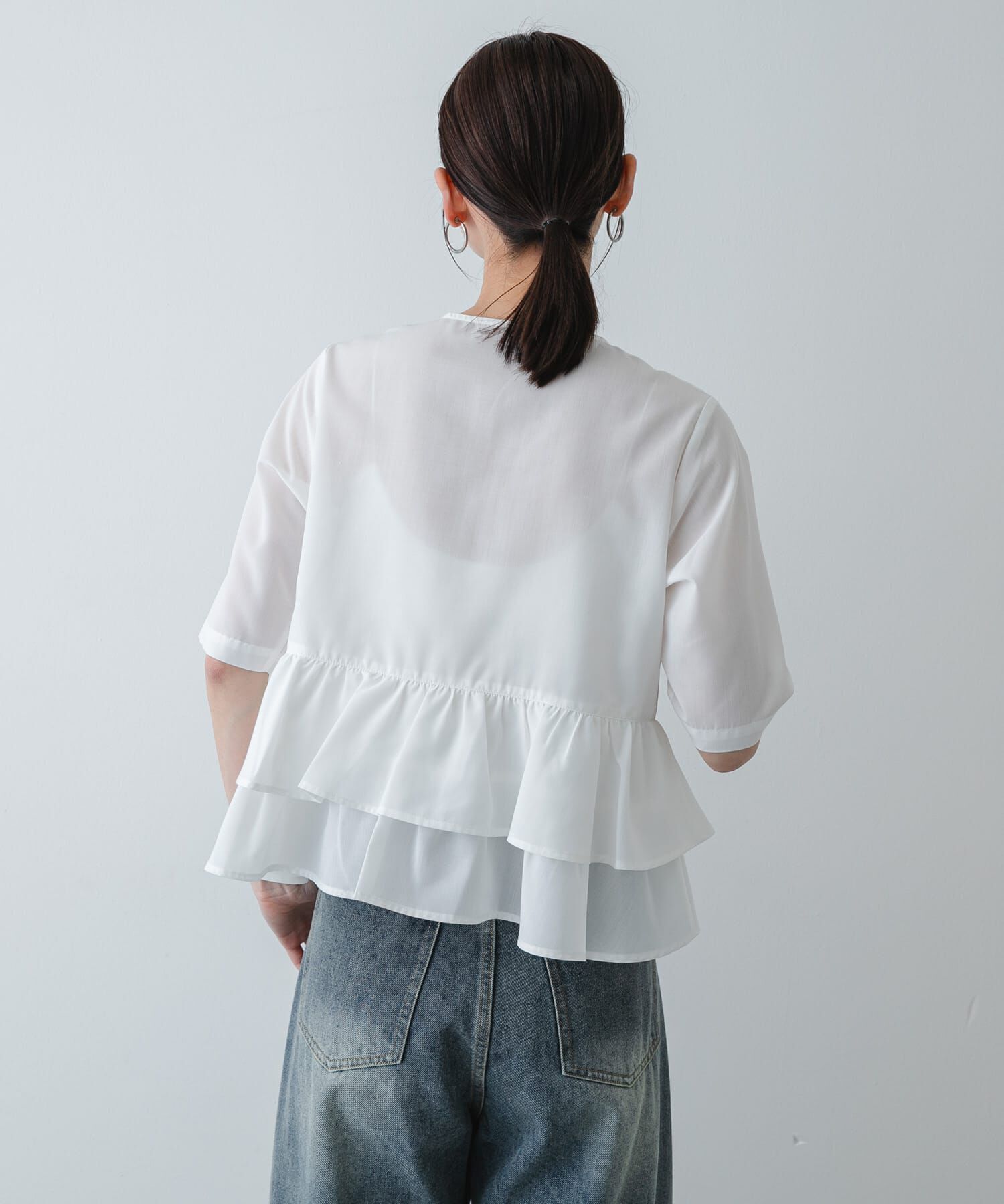 SENSE OF PLACE by URBAN RESEARCH「フリルペプラムブラウス」|シャツ・ブラウス|