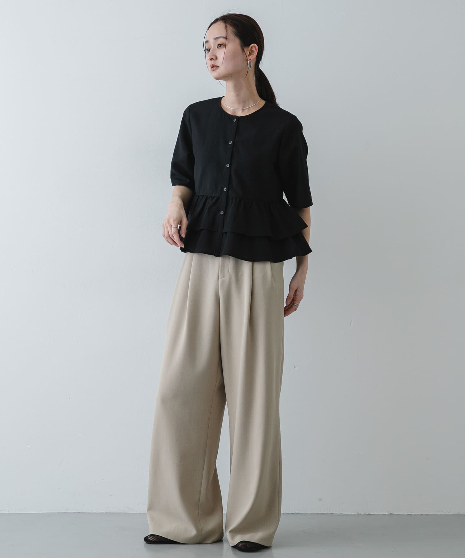 SENSE OF PLACE by URBAN RESEARCH「フリルペプラムブラウス」|シャツ・ブラウス|