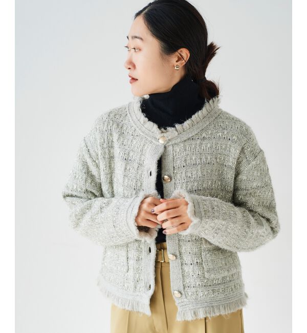 le.coeur blanc「ツイード調ラメニットジャケット」|その他|