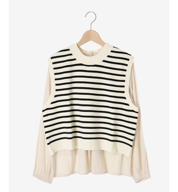  「ブラウスレイヤードニットベスト」|ベスト・ジレ|