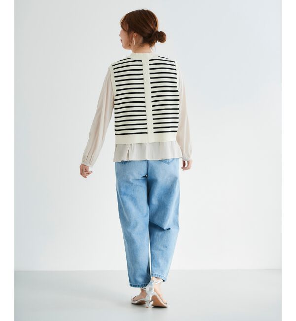  「ブラウスレイヤードニットベスト」|ベスト・ジレ|