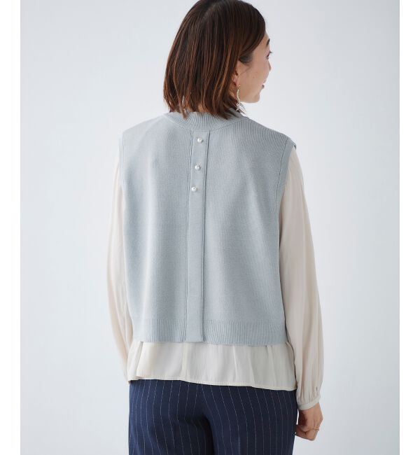  「ブラウスレイヤードニットベスト」|ベスト・ジレ|