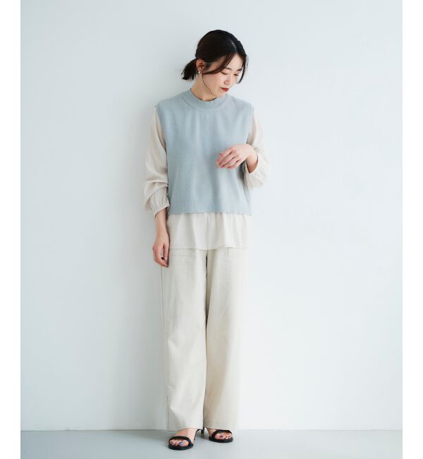  「ブラウスレイヤードニットベスト」|ベスト・ジレ|