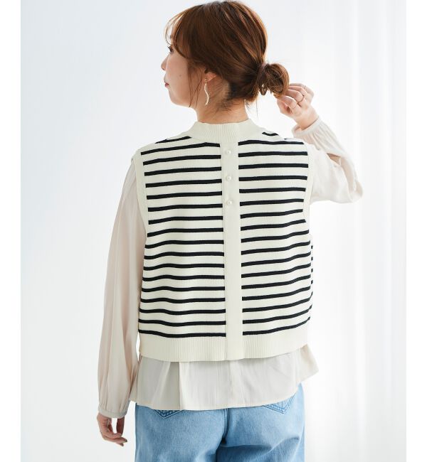  「ブラウスレイヤードニットベスト」|ベスト・ジレ|