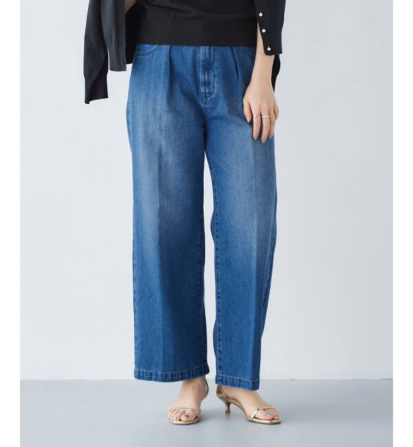 le.coeur blanc「タックワイドデニムパンツ」|デニム|