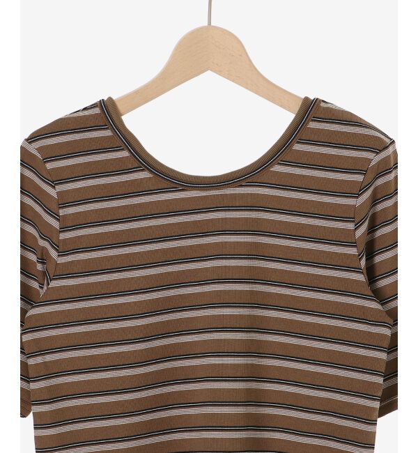  「マルチボーダーリブTシャツ」|Tシャツ・カットソー|